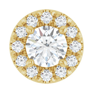 1/3 ct Round Lab Grown Diamond Halo Pendant in 14K White Gold...