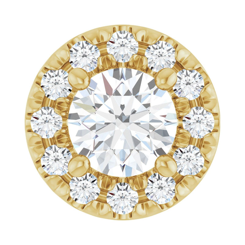 1/3 ct Round Lab Grown Diamond Halo Pendant in 14K White Gold...