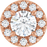 The Norelle — Round Halo Pendant - Rose