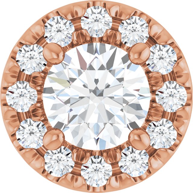The Norelle — Round Halo Pendant - Rose