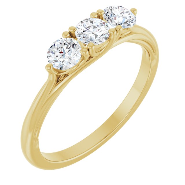 The Amira — Three-Stone Anniversary Band - Yellow