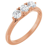 The Amira — Three-Stone Anniversary Band - Rose