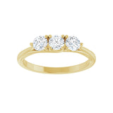 3/4 ct tw Three-Stone Lab Grown Anniversary Band in 14K White Gol... - view 3