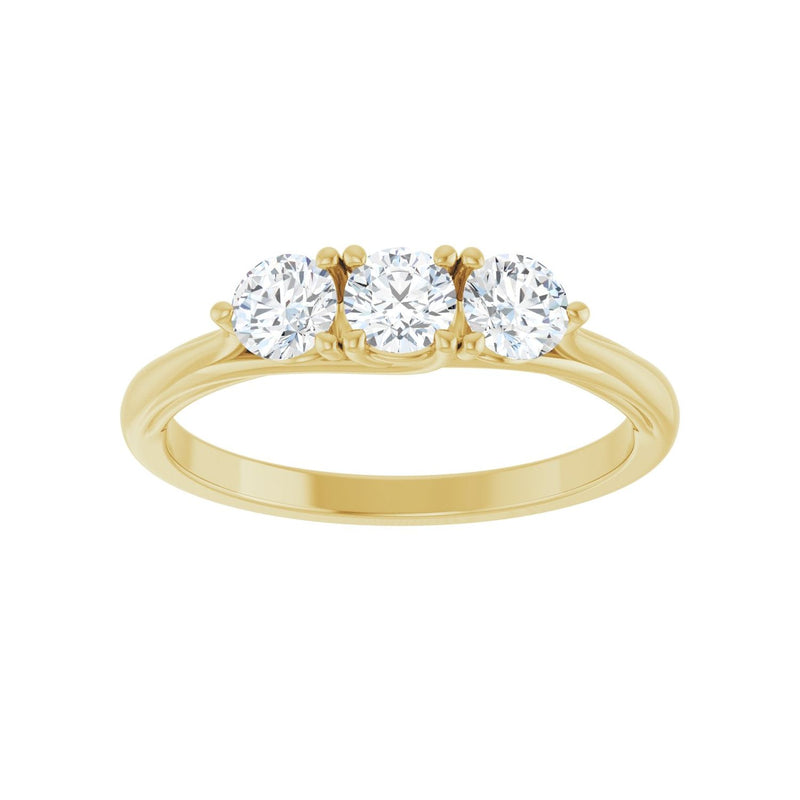 3/4 ct tw Three-Stone Lab Grown Anniversary Band in 14K White Gol... - view 3