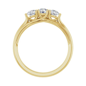 3/4 ct tw Three-Stone Lab Grown Anniversary Band in 14K White Gol... - view 2