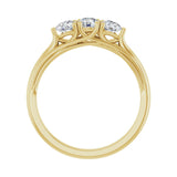 3/4 ct tw Three-Stone Lab Grown Anniversary Band in 14K White Gol... - view 2