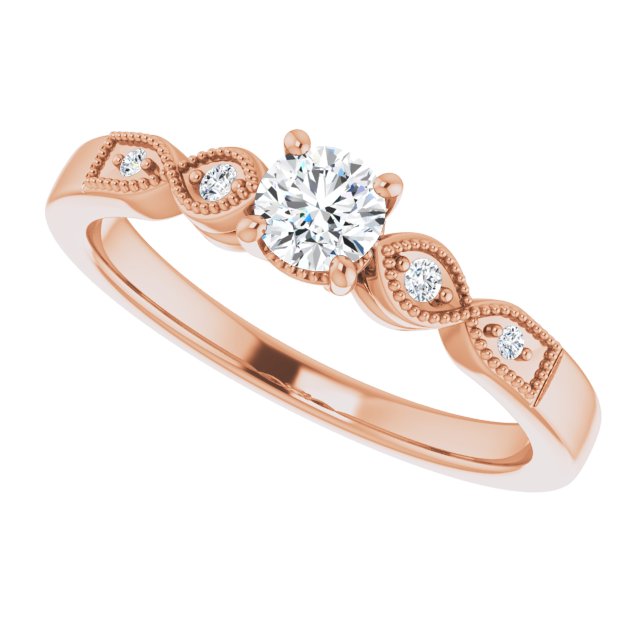 The Tira — Round Accented Engagement Ring - view 5