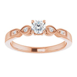 The Tira — Round Accented Engagement Ring - view 3