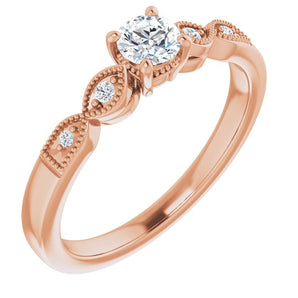 The Tira — Round Accented Engagement Ring - view 1