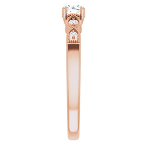 The Tira — Round Accented Engagement Ring - view 4
