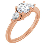 The Sola — Three-Stone Engagement Ring - Rose