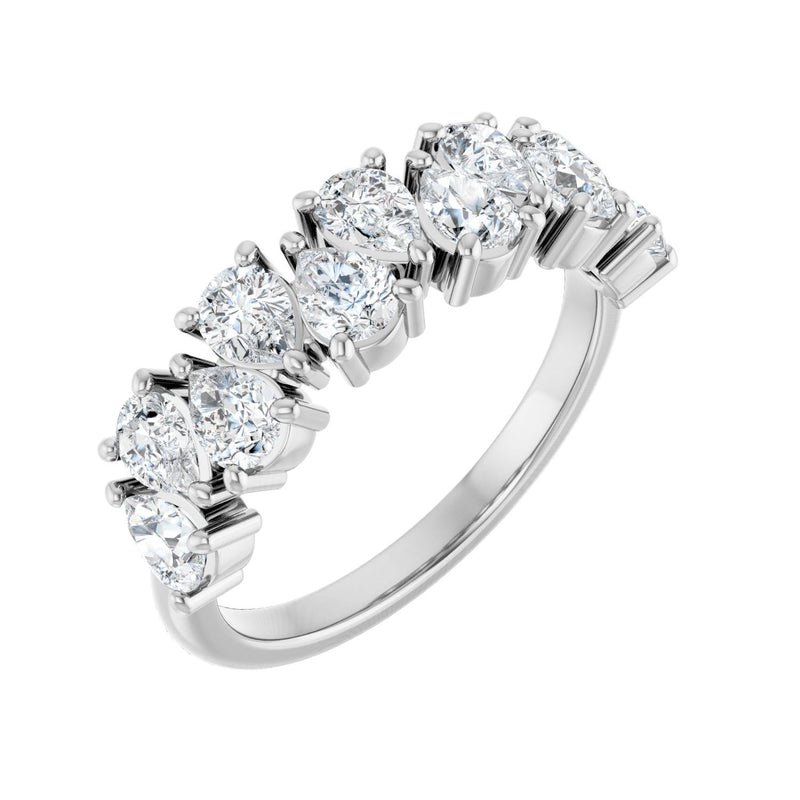 1 1/2 ct tw Diamond Lab Grown Anniversary Band in 14K White Gold...