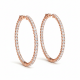 1/3 ctw .75 Inch 4 Prong Round Hoop — Rose Gold
