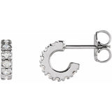 1/2 ct tw Round Lab Grown Diamond Huggie Hoop Earrings in 14K Whi...