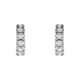 1/2 ct tw Round Lab Grown Diamond Huggie Hoop Earrings in 14K Whi... - view 2