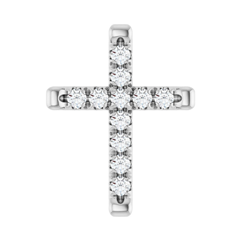 1 ct Round Lab Grown Diamond Cross Pendant in 14K White Gold...