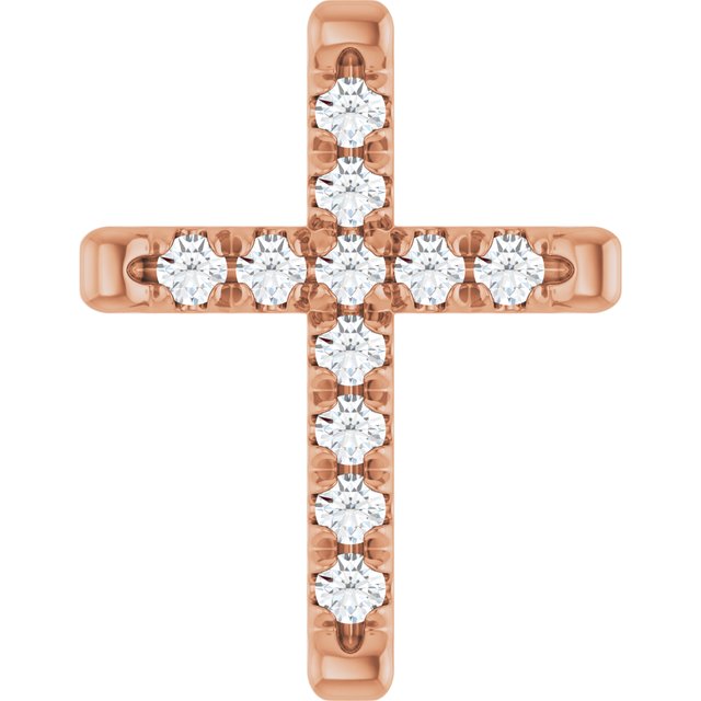 The Amelie — Round Cross Pendant - Rose