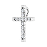1 ct Round Lab Grown Diamond Cross Pendant in 14K White Gold... - view 2