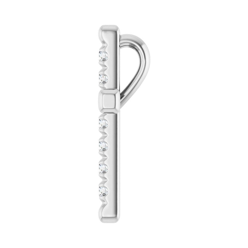 1 ct Round Lab Grown Diamond Cross Pendant in 14K White Gold... - view 3