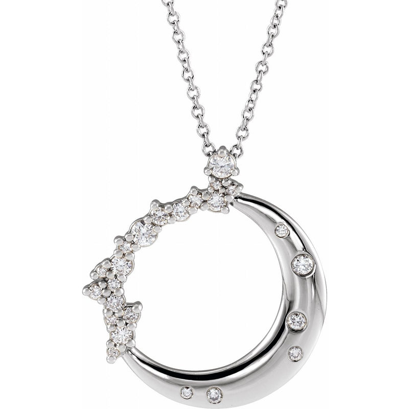 1/4 ct tw Solitaire Lab Grown Diamond Necklace in 14K White Gold ...