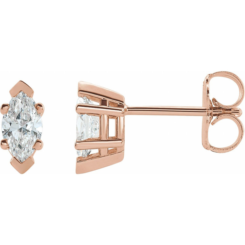 1/2 ct tw Marquise Lab Grown Diamond Stud Earrings in 14K White G...
