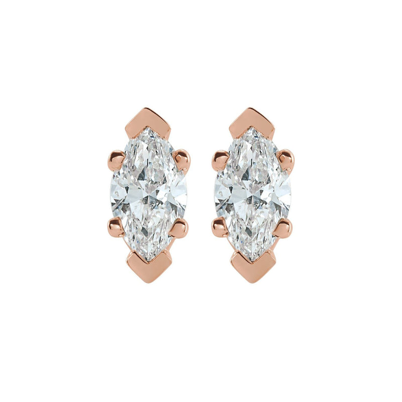 1/2 ct tw Marquise Lab Grown Diamond Stud Earrings in 14K White G... - view 2