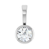 6 ct Round Lab Grown Diamond Solitaire Bezel Pendant in 14K White...