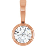 The Xilonen — Round Solitaire Bezel Pendant - Rose