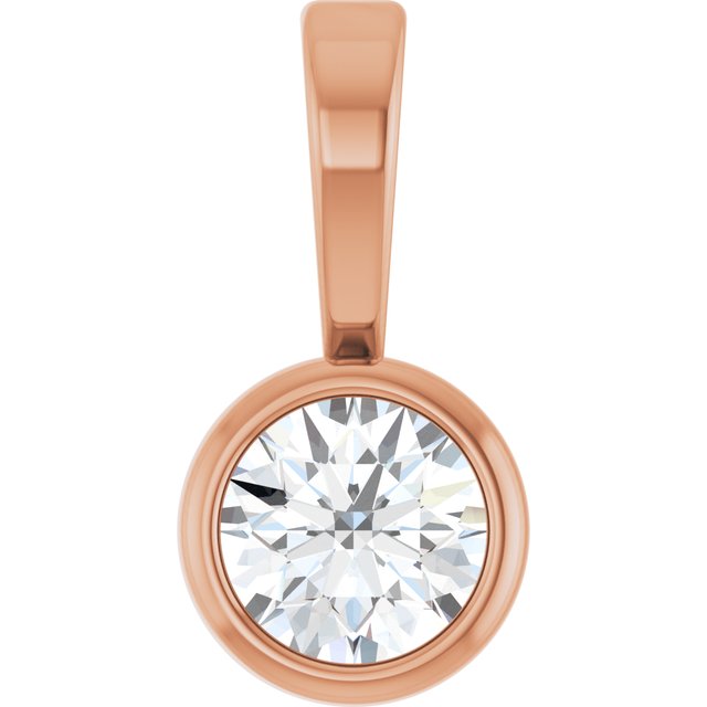 The Xilonen — Round Solitaire Bezel Pendant - Rose