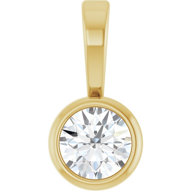 The Xilonen — Round Solitaire Bezel Pendant - Yellow