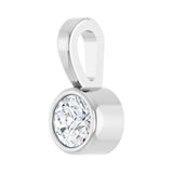 6 ct Round Lab Grown Diamond Solitaire Bezel Pendant in 14K White... - view 2
