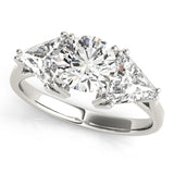 3 Stone Trillion Engagement Ring