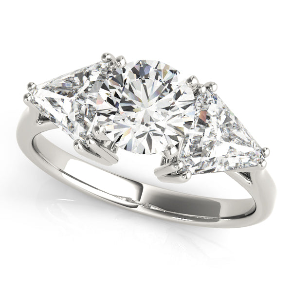 3 Stone Trillion Engagement Ring