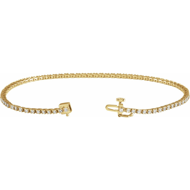 7" Lab Grown Diamond Line Bracelet in 14K White Gold (1 ct tw - F... - view 2