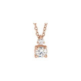 1 ct tw Claw-Prong Accented Lab Grown Diamond Necklace in 14K Whi...