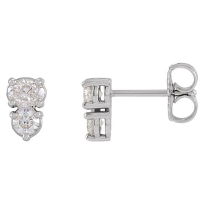 1/2 ct tw Oval Lab Grown Diamond Stud Earrings in 14K White Gold...