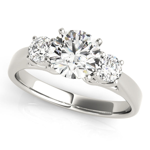3 Stone Round Engagement Ring