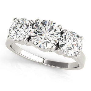 3 Stone Round Engagement Ring