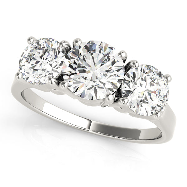 3 Stone Round Engagement Ring