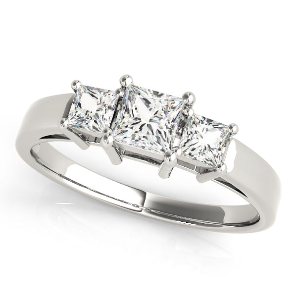 3 Stone Princess Engagement Ring