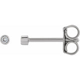 1 ct tw Round Lab Grown Diamond Bezel Stud Earrings in 14K White ...