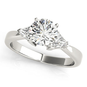 3 Stone Trillion Engagement Ring