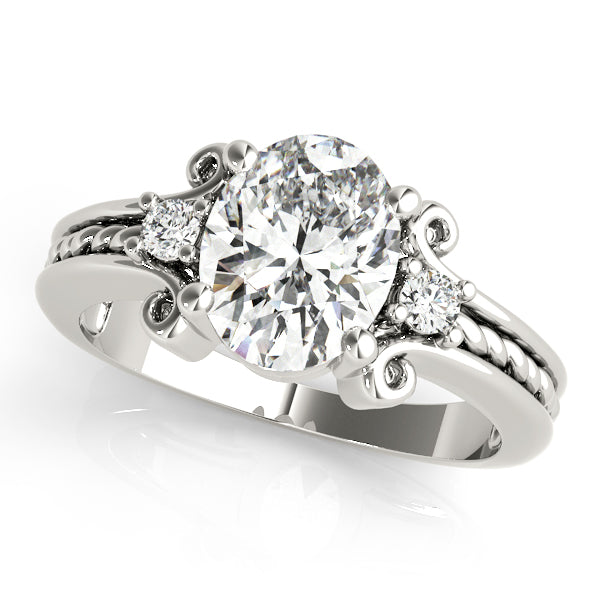 Oval Color Rings Engagement Ring