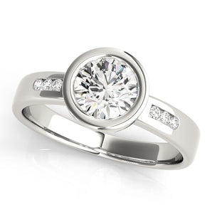 Round Single Row Channel Set Engagement Ring