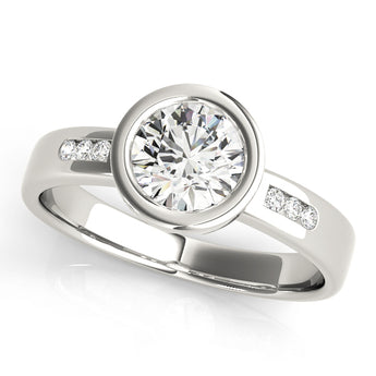 Round Single Row Channel Set Engagement Ring