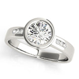 Round Single Row Channel Set Engagement Ring
