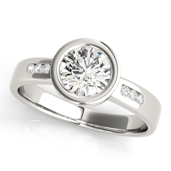 Round Single Row Channel Set Engagement Ring
