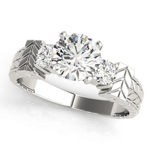 3 Stone Round Engagement Ring