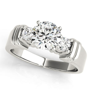 3 Stone Round Engagement Ring