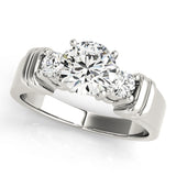 3 Stone Round Engagement Ring